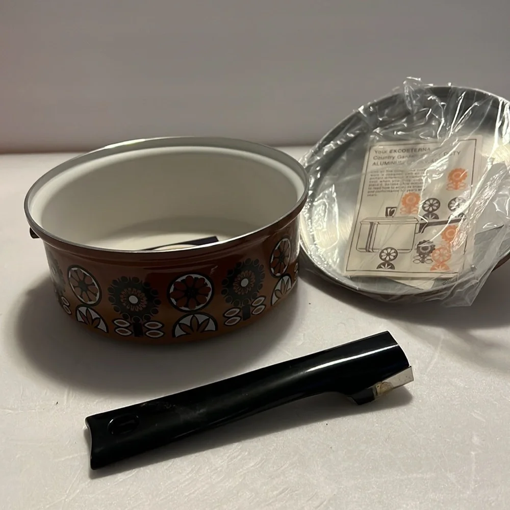 Ekco Eterna Country Garden Teflon Covered Sauce Pan NOS in box